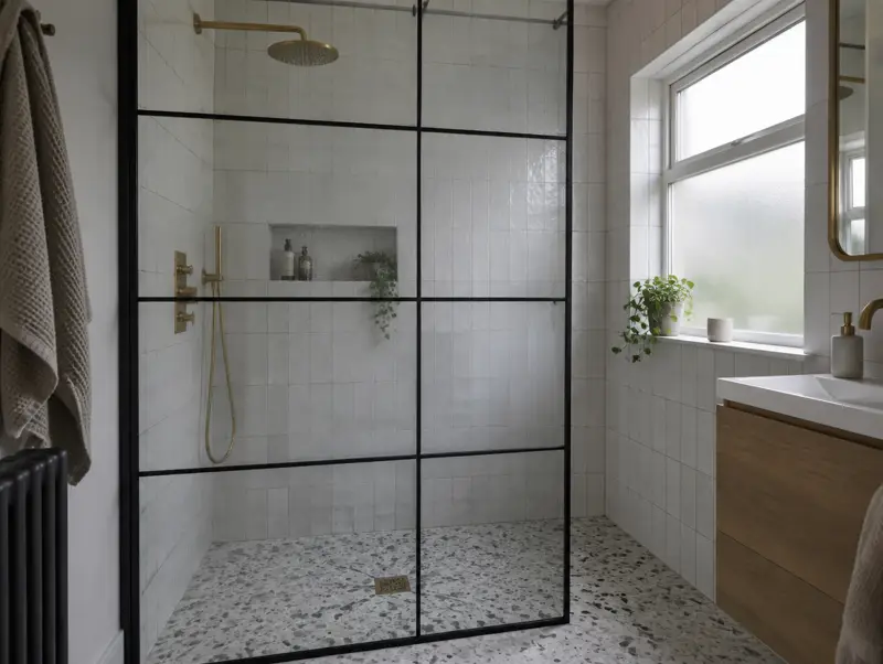 Steel shower screens (illustrative photo)